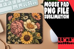 Classic Floral Design Mouse Pad Sublimation Product Image 1