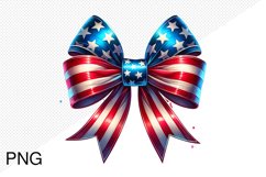 4th of July Big Bow Ribbon - Sublimation PNG Product Image 1