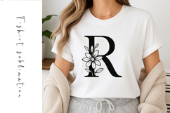 Alphabet, Letters, Monogram, Black flowers Product Image 1