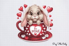Valentines Day Bunny Cups Clipart PNG Product Image 1