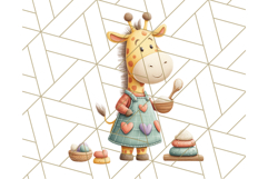 Cozy Safari Baking Animals PNG, Cute Jungle Kitchen Art Product Image 4
