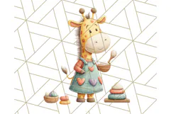 Cozy Safari Baking Animals PNG, Cute Jungle Kitchen Art Product Image 4