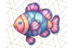 Stained Glass Sea Creatures PNG Clipart, Ocean Fantasy Product Image 4