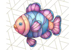 Stained Glass Sea Creatures PNG Clipart, Ocean Fantasy Product Image 4