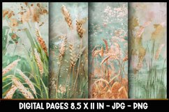 4 Wheat field Digital Papers I Junk Journal 8.5x11 Product Image 1