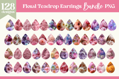 Faux Fur Spring Floral Teardrop Earring Sublimation Bundle Product Image 3