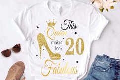 20th birthday svg, Queen Birthday 20th Svg, 20th Birthday sv Product Image 2