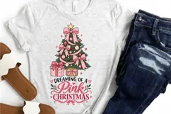Dreaming Of A Pink Christmas PNG Sublimation Design Product Image 5