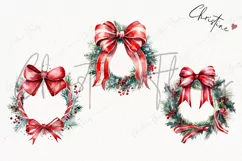 Watercolor Christmas Wreaths Clipart | Watercolor Christmas Product Image 3