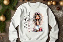 Just a Girl who loves Christmas PNG, Christmas Cute Girl PNG Product Image 2
