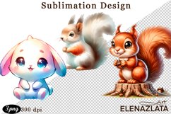 Animal clipart, Cute baby Watercolor clipart Product Image 1