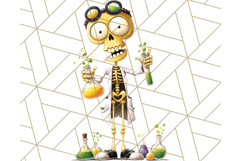 Quirky Skeleton Clipart PNG, Funny Halloween Bones Art Product Image 4