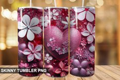 3D Valentine's Day Tumbler Design | Sublimation Wrap 20 Oz Product Image 1