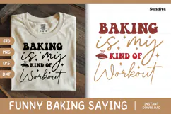 Funny Baking Saying SVG For Baker | My Kind Of Workout Product Image 1