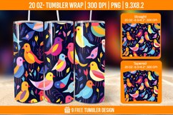 Sparrow Tumbler Wrap Designs, Sublimation Wrap Product Image 1