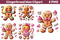 Gingerbread Man Clipart PNG Product Image 1