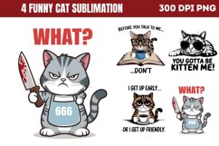 Funny Cat Sublimation Bundle PNG Product Image 3