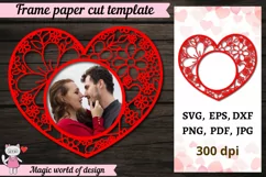 Heart frame svg, Floral wreath svg, Valentine svg, Product Image 2