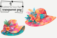 Brushstroke Neon Summer Clipart Watercolor PNG Product Image 1