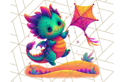 Cute Fantasy Dragon Clipart PNG, Bold Baby Dragon Clip Art Product Image 4