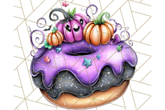 Halloween Donut Clipart PNG, Cute Spooky Doughnut Art Product Image 4