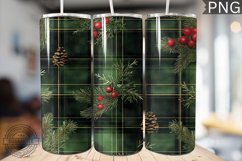 Green Christmas Plaid Tumbler Wrap -High Quality 300 Dpi Product Image 1