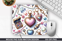 Heart Love Mouse Pad, Valentine Mouse Pad PNG Product Image 1