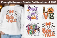 Funny Halloween Quotes Sublimation, Watercolor Clipart Product Image 1