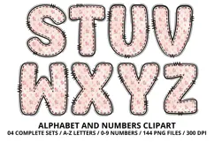 Teddy Bear Girl Alphabet PNG - Letters & Number 300 DPI Product Image 4