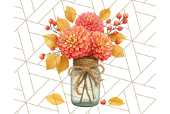 Fall Mason Jar Flowers PNG Clipart Product Image 4