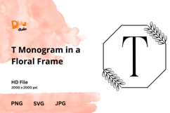 Monogram in a Floral Frame Product Image 1
