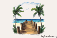 Watercolor Coastal Clipart PNG Product Image 1