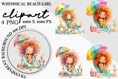Whimsical Watermelon Girl Clipart Watercolor Png Product Image 1