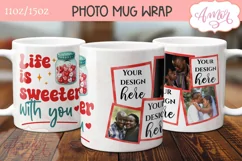 Cute Valentines Photo Mug Wrap template PNG for Sublimation Product Image 2