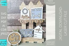 Guest room Tiered Tray Glowforge Laser cut svg Product Image 1
