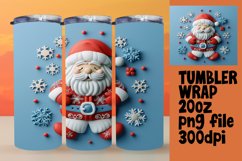 20oz Tumbler Wrap Sublimation 3D Santa Claus Winter Product Image 1