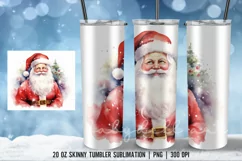 Santa Claus Vintage Tumbler Wrap Sublimation Designs|Skinny Product Image 2