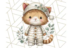 Christmas Pets in Pajamas Clipart PNG, Christmas Png Clipart Product Image 4