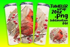 20oz Cardinal Bird Tumbler | Christmas Wrap Sublimation Product Image 1