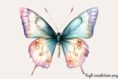 Pastel Easter Butterflies Clipart PNG Product Image 1