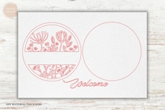 Welcome Floral Door Sign Laser Cut | Wooden Door Hanger Product Image 4