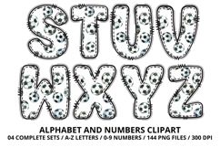 Watercolor Soccer Alphabert Numbers PNG Clipart 300DPI Product Image 5