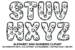 Watercolor Soccer Alphabert Numbers PNG Clipart 300DPI Product Image 5