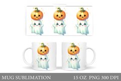 Cute Ghost Mug Design. Halloween Mug Sublimation Product Image 1