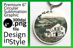 Landscape Sublimation Circle - Keychain and Coaster Product Image 1