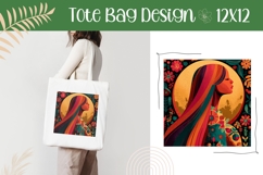 Hippie Girl Illustration, Hippie Tote Bag Design Product Image 1