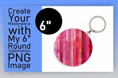 Floral Stripe Harmony: Sublimation Keychain &amp; Car Coaster Product Image 1