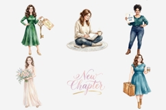 Fresh Start New Chapter Watercolor Clipart Bundle, Self Love Product Image 2