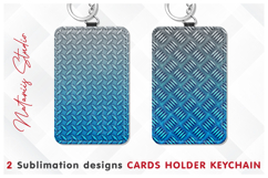 2 Diamond Metal Plate Patterns - Cards Holder Keychain. Product Image 1