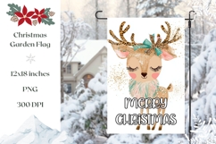 Boho Christmas Deer Garden Flag PNG Product Image 1